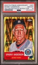 2022 Topps Chrome Platinum Anniversary #487 Sparky Anderson Yellow RayWave Refra