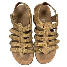 Vionic Harissa Sandals Cork Straps Womens Size 7 Tan Low Heel