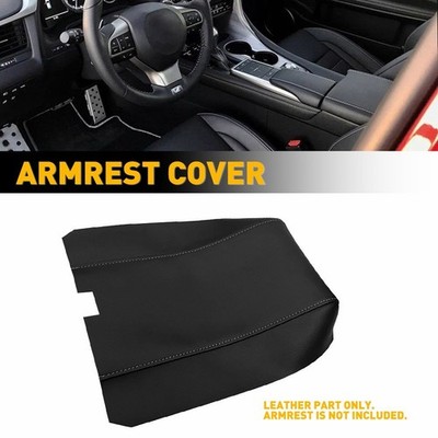 Soft Breathable Armrest Cushion Cover For 2016-20 Lexus RX350 Black Gray Stitch
