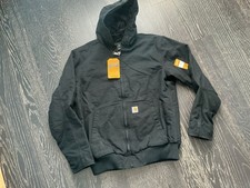 New Carhartt Black J130 Hooded Jacket Black Size Medium