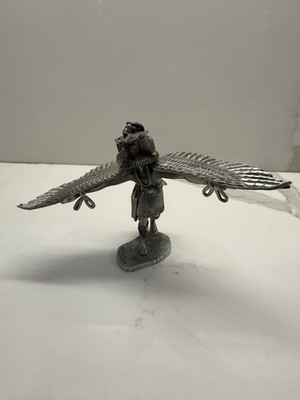 INDIANISCH INSPIRIERTE ZINN KACHINA TÄNZERIN FIGUR VON B-KAY.