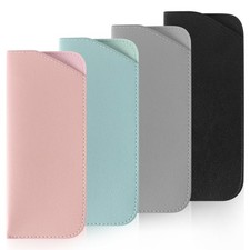 4 Packs Soft Eyeglass Cases Portable Pu Leather Glasses Pouch Squeeze Top Sungla