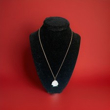 Unbranded White Rose Pendant Necklace With Gold Chain