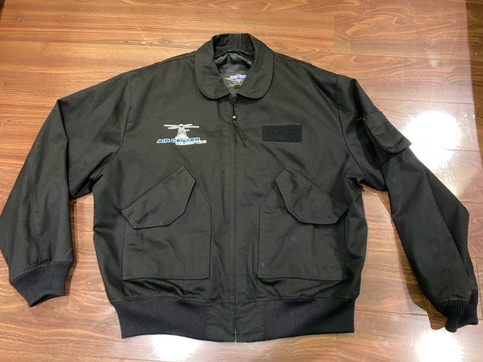 Chaqueta de bombardero Gibson & Barnes Raptor Flight Aviator para hombre 2Xl negra con cremallera Foto 2 de 4