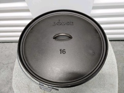 Vintage Lodge #16 Cast Iron Camp Dutch Oven - Discontinued - HTF - Collectible 