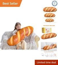 Unique 24" Baguette Shaped Pillow - Soft Plush Cushion for Home & Parties