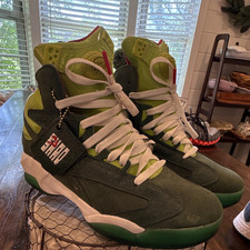 Reebok Shaq Attaq Mens Green Red White High T...