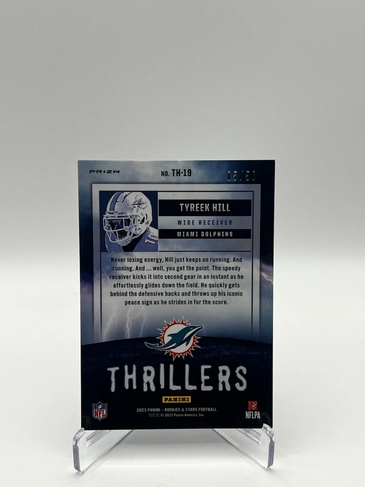 2023 Panini Rookies & Stars #TH-19 Tyreek Hill Thrillers Blue /50 - Image 2 of 3