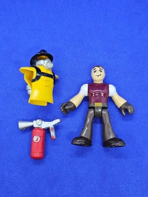 Konvolut Imaginext Feuerwehr + Bandit, Fisher-Price, 2013, 7 cm Figuren + Zubehör