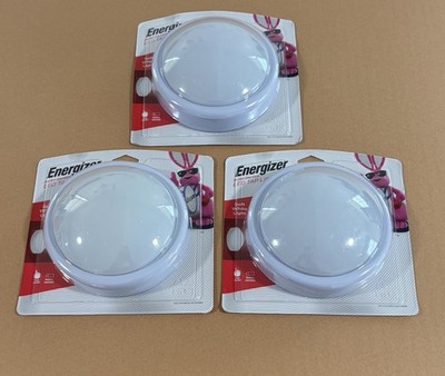 Energizer LED Tap Light Soft White Battery-Operated Puck Light-LOT OF 3
