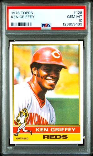Ken Griffey 1976 Topps #128 Reds Star Jr Dad All Star WS Champ PSA 10 GEM MINT