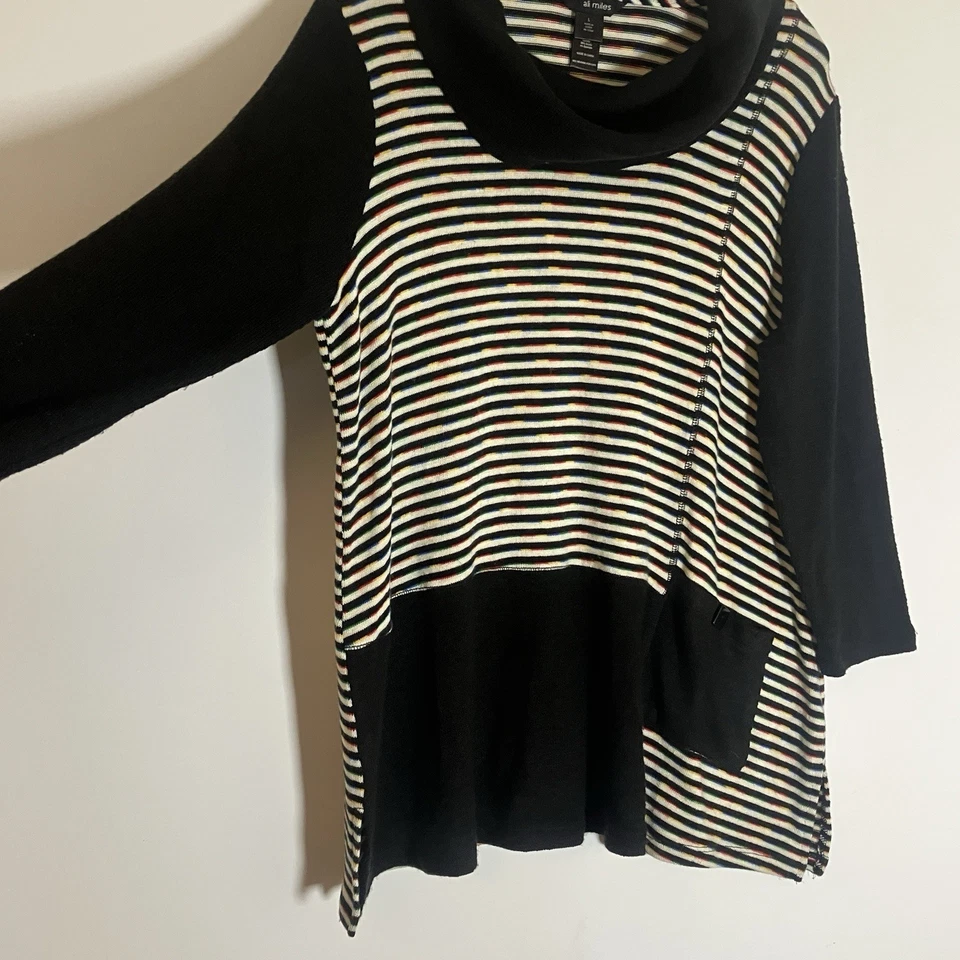 Suéter Ali Miles Mujer Grande Multicolor Lagenlook Artístico Colorido Bolsillo Capucha L Foto 4 de 4