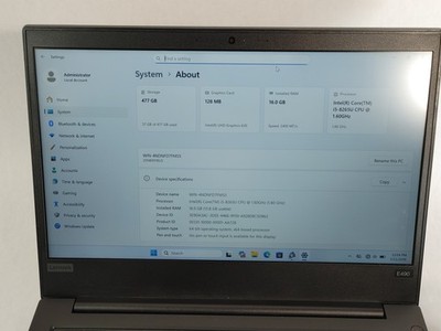 Lenovo ThinkPad E490 Core i5-8265U 1.60 GHz 16 GB DDR4 512 GB NVMe