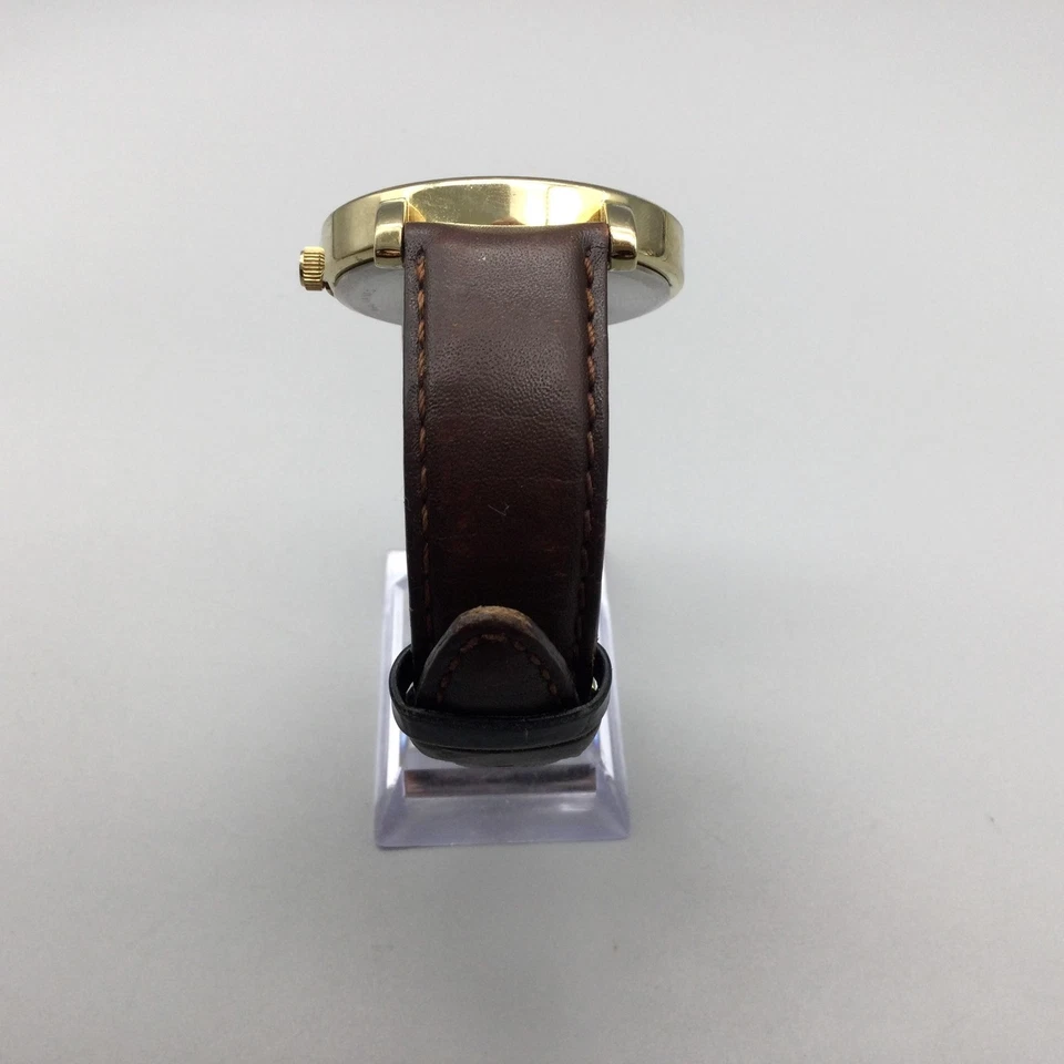 Reloj Timex Easy Reader Hombre 42mm Tono Dorado Cuero Marrón Indiglo Batería Nueva Foto 4 de 4