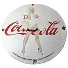Vintage Coca Cola Porcelain Sign - Gas Pump Bottling Service Soda Beverage Sign