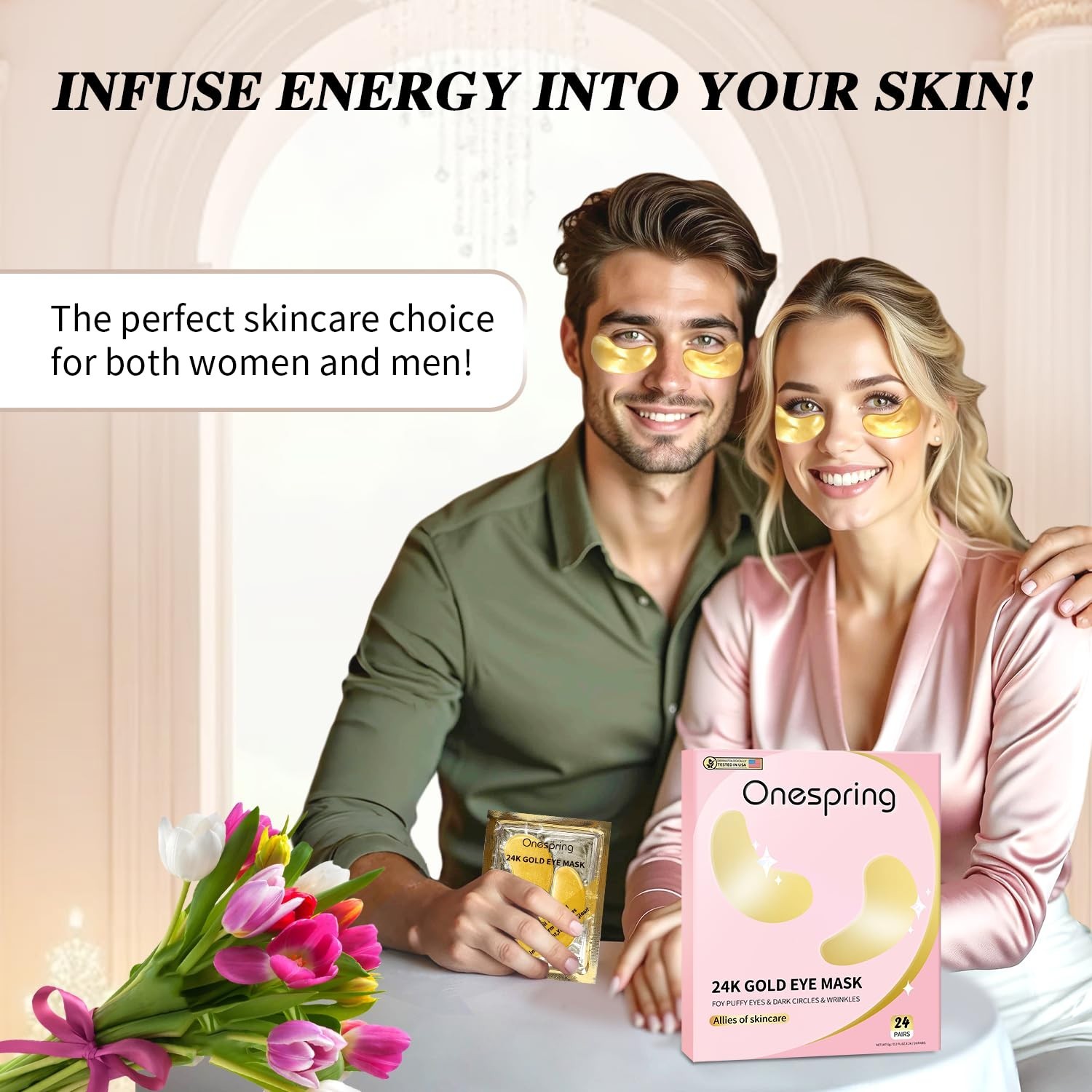 Hydrating Under Eye Masks - 24K Gold & Botanical Extracts for Puffiness Relief