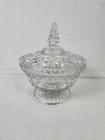 Vintage Anchor Hocking Wexford Glass Candy Dish Compote Footed Bowl Large w/ Lid