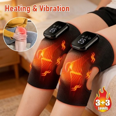 Upgraded XL Cordless Knee Massager with Heat & Vibration Brace Wrap Pain Relief
