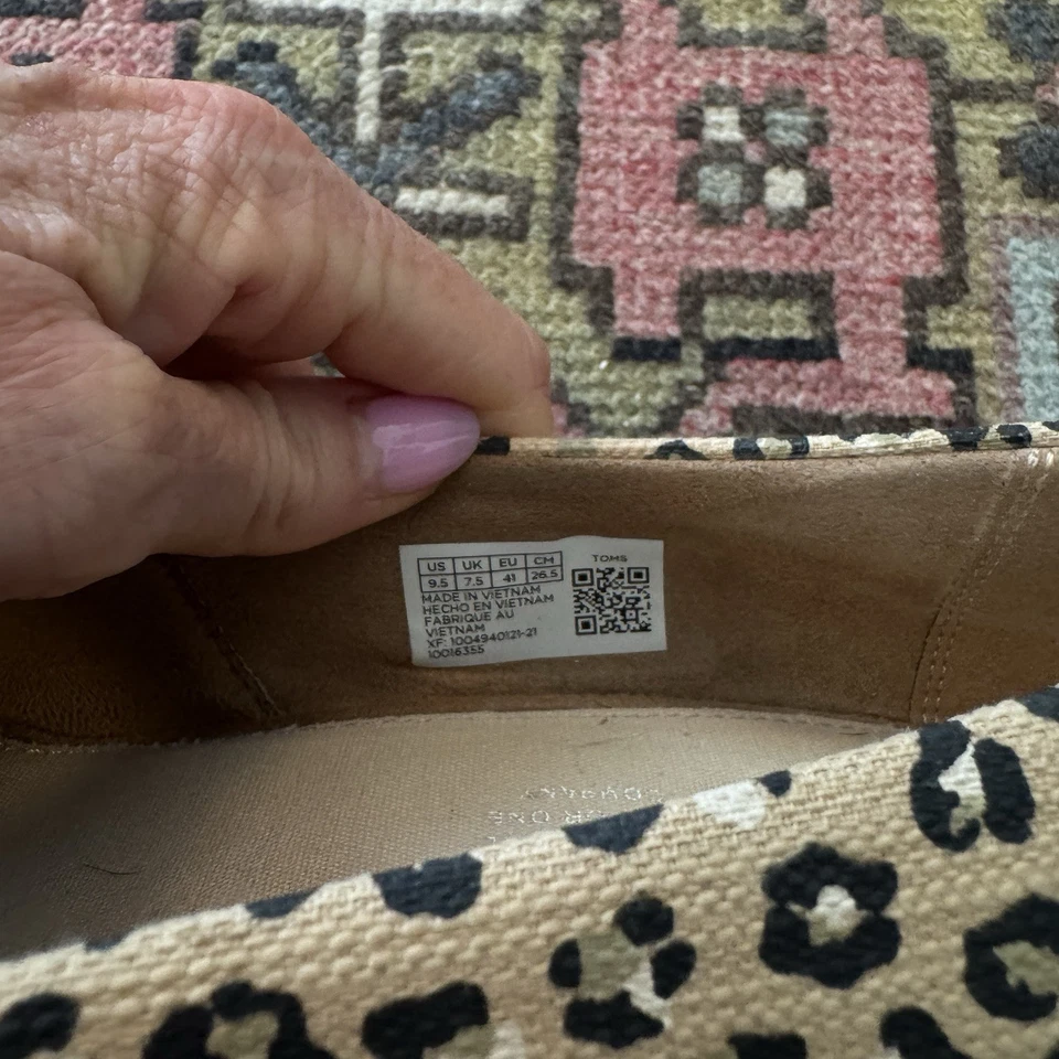 Sandalias sin cordones TOMS Michelle Cheetah Peep Toe alpargata cuñas talla 9,5 para mujer Foto 4 de 4