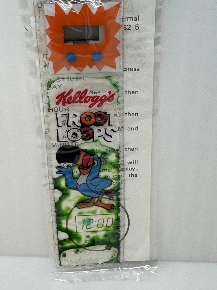 Reloj Froot Loops Nickelodeon 1992 Slime cereal premium en bolsa batería muerta  Foto 3 de 4