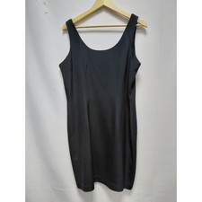 Adrianna Papell Evening 100% Silk Black Sleeveless Cocktail Dress | Size 14