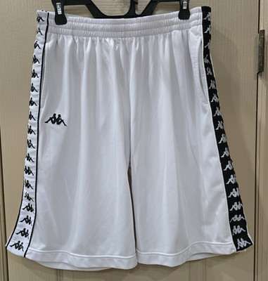 Kappa Athletic Shorts Men's XL Streetwear Gym Workout Basketball White W/ Black