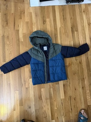 GAP Kids ColdControl Max Hooded Insulated Full Zip Puffer Jacket xxl Blue/Green