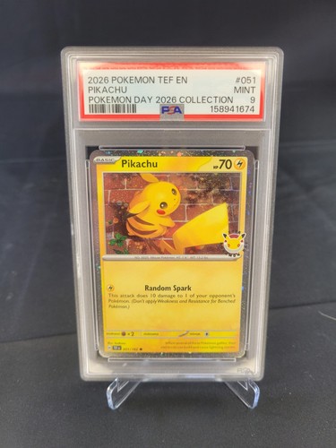 Pokemon PSA 9 2026 Pikachu #051/162 English Holo Promo Pokemon Day 2026