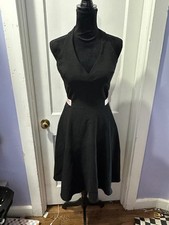 Kiki USA Black Halter Dress with Pink Tie in L