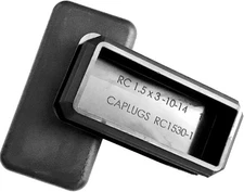 (4 Pack) CAPLUGS - 1 1/2" x 3" | 10-14 Ga Tube Insert | Snap One Size, Black 