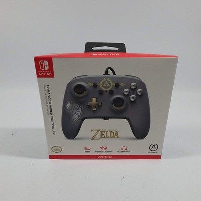 New PowerA Enhanced Wired Controller Black Controller For Switch Hylian Shield