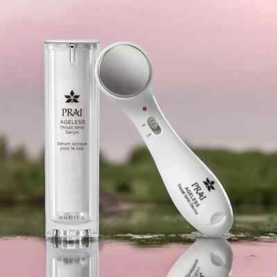PRAI Beauty AGELESS Throat Ionic Device with Throat Ionic Serum. Brand New