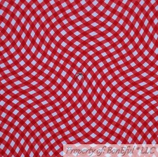 BonEful FABRIC FQ Cotton Quilt Red White Gingham Check Plaid American Flag Star