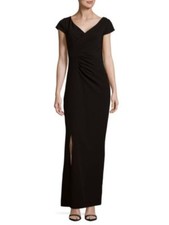 590 NWT - JS COLLECTIONS Women's V-NECK CREPE 866402 Black GOWN / DRESS - 4