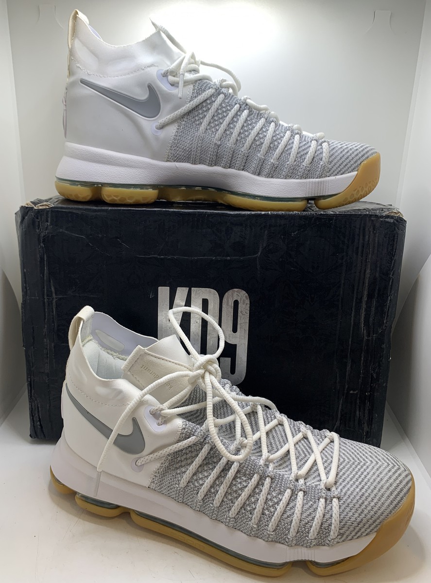 Nike Zoom KD9 Elite Grey Ivory Gum Bottoms Basketball 878637-001  