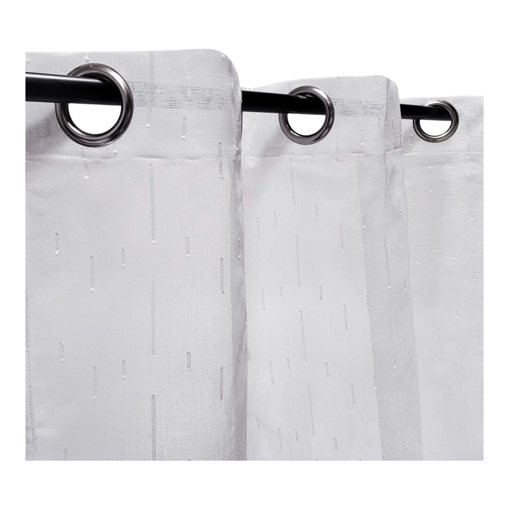 Voilage blanc 140x240cm prêt à poser pour chambre parentale