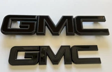 2015-2019 GMC Sierra 1500 2500HD 3500HD Grille & Tailgate Emblem All Black