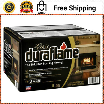 Duraflame Fire Logs 6 Pack - 4.5lb Bright Burning 3 Hour Burn Time Fast  Lighting 41137045779 | eBay