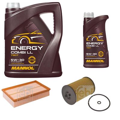 FEBI Inspektionspaket 6L MANNOL Energy Combi LL 5W-30 für VW Transporter VI