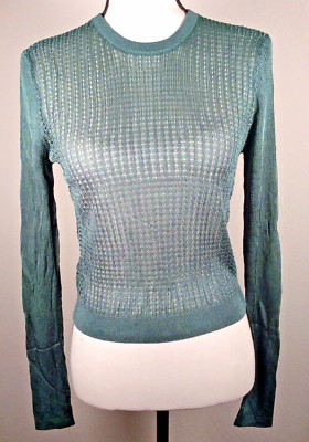 FREE PEOPLE sweater SMALL H20 SHEER Jaded Cute Goth Dark Academia Crop - NEW