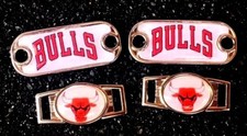 2  Chicago Bulls NBA Charms Oval or Mini Dog Tag shoelace charms