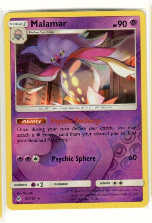 Pokemon - Malamar - 51/131 - Rare - Reverse Holo - Sun & Moon Forbidden Light - 