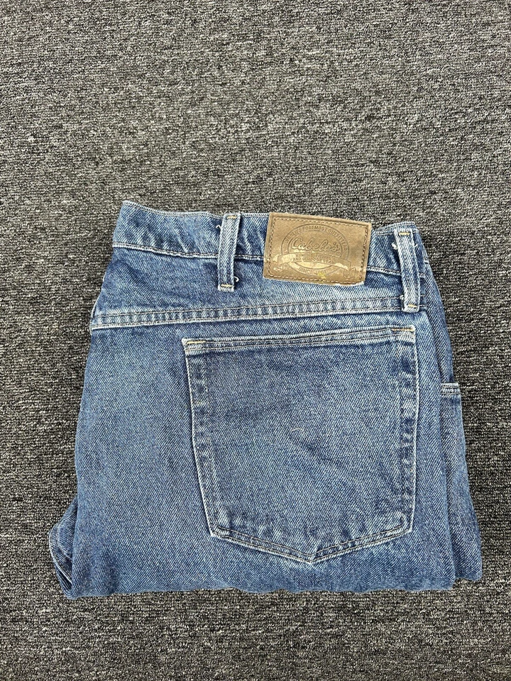 Cabela's Vintage Blue Denim Men's Jeans Wide Leg Regular Fit Size 42 Zipper Fly - image 2 of 4