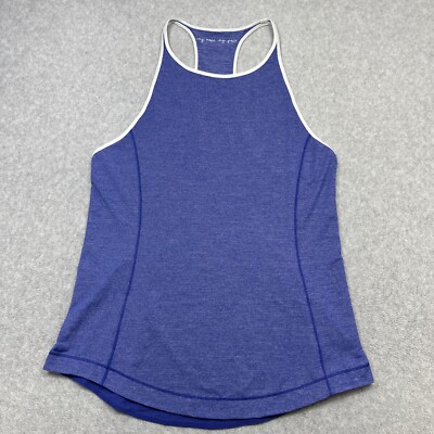 Lululemon Time to Sweat Tank Top 2 4 Heather Blue Racerback Run My Race My Pace