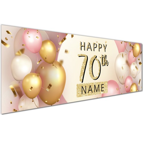 70th Happy Birthday Personalized Birthday Banner | 70th birthday banners for her - Picture 5 of 12