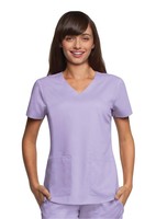 Missy 2 Pocket V Neck W Shirring Detail Lilac, Xxxxx Large Missy 2 Pocket V Neck W Shirring Detail Lilac, Xxxxx Large