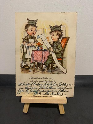 Vintage Postkarte ''Ganserl sind leider aus, wie wäre es mit Truthahn?'', 1956