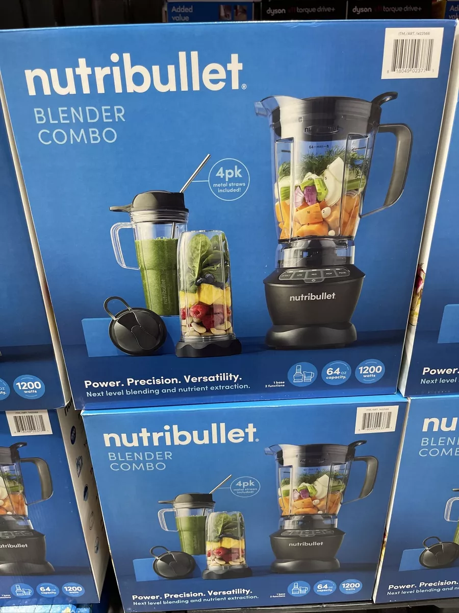 NutriBullet 1200W Blender Combo Dark Gray Stainless Steel Plastic  ZNBF30500Z 110