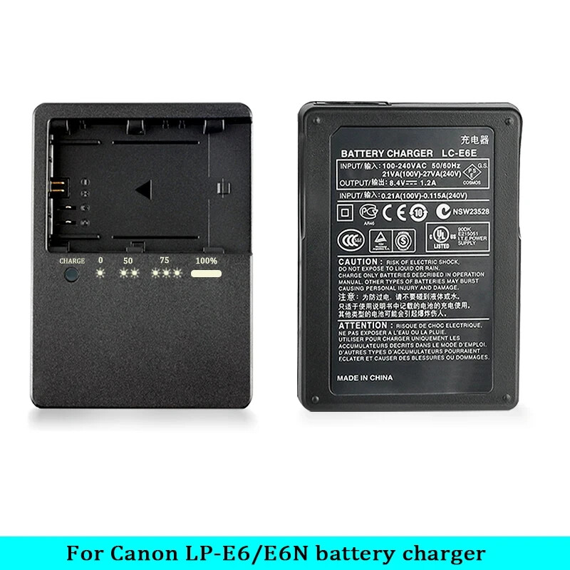 LC-E6E LC-E6 Battery Charger for Canon 5D Mark I II III IV 5DS 5DS R  Camera