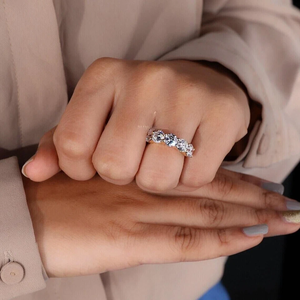 Pulseira feminina de ouro amarelo 14k 4,00 quilates com certificação de diamante cultivado em laboratório IGI GIA Eternity - Imagem 3 de 4